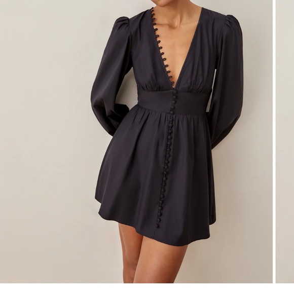 Elegant Black Long Sleeve Dress Caitie Dress - Picture 2 of 10